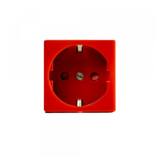 Розетка электрическая NTSS 2К+З, с защитными шторками(красный)