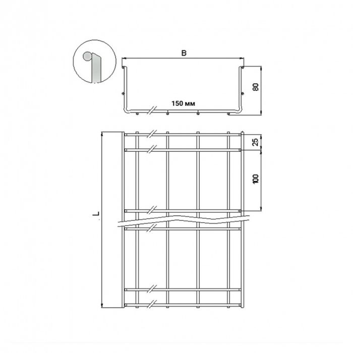 Проволочный лоток NTSS 85х150х3000