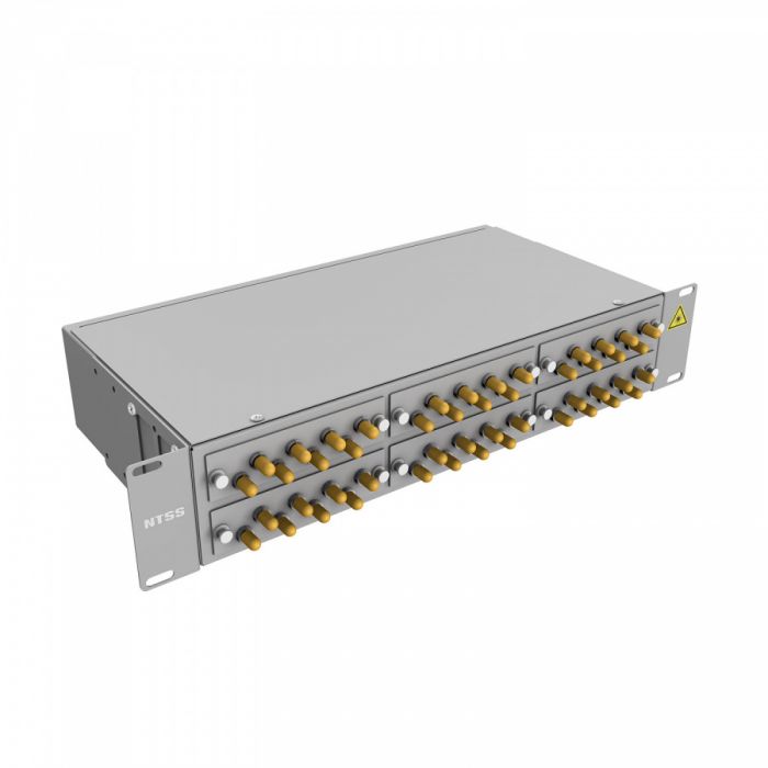 Кросс 19" NTSS PREMIUM, предсобранный 2U, 32 порта ST/UPC, 9/125 мкм