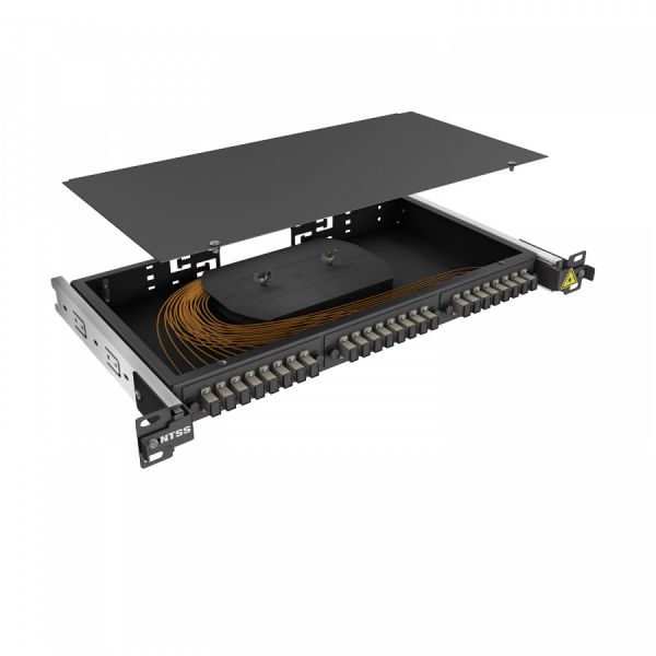 Кросс 19" NTSS PREMIUM выдвижной, предсобранный 1U, 24 порта SC/UPC, 50/125 мкм, черный