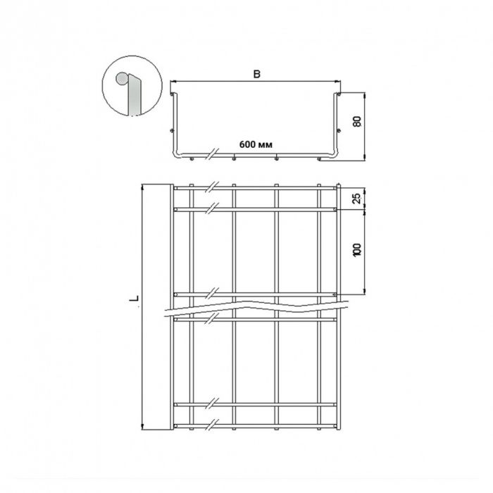 Проволочный лоток NTSS 85х600х3000