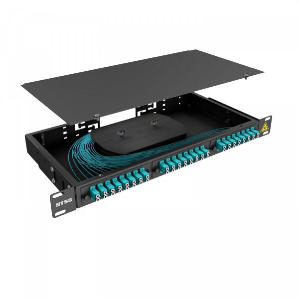 Кросс 19" NTSS PREMIUM, предсобранный 1U, 2 порта LC/UPC duplex, 50/125 мкм OM3, черный