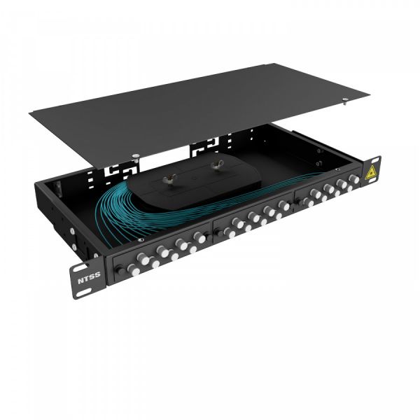 Кросс 19" NTSS PREMIUM, предсобранный 1U, 16 портов FC/UPC, 50/125 мкм OM3, черный