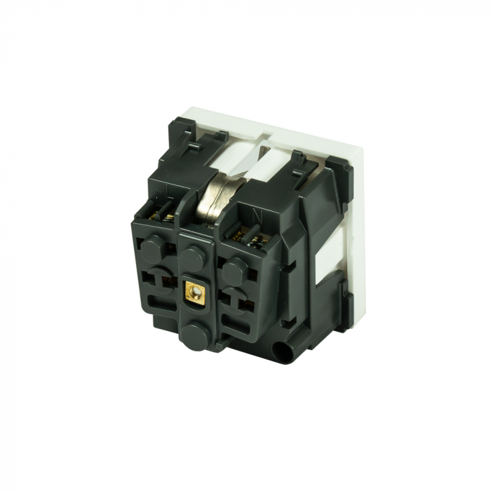 Розетка электрическая NTSS 2К+З, с защитными шторками (белый)