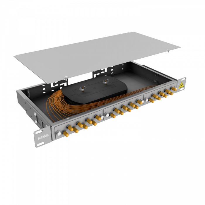 Кросс 19" NTSS PREMIUM, предсобранный 1U, 8 портов ST/UPC, 50/125 мкм