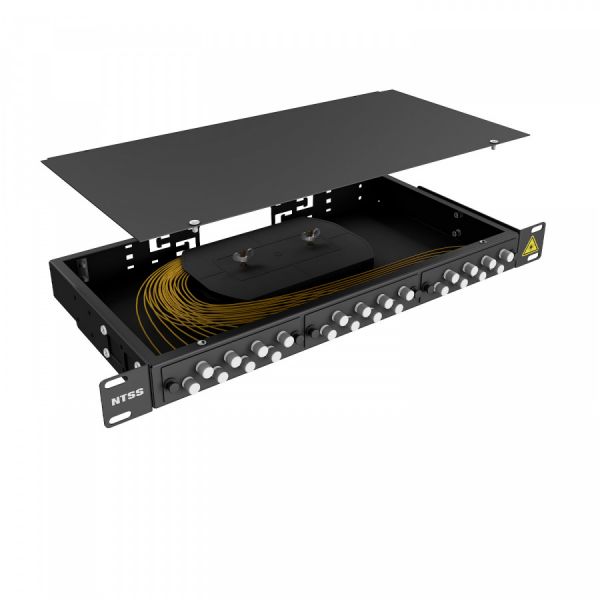 Кросс 19" NTSS PREMIUM, предсобранный 1U, 8 портов FC/UPC, 9/125 мкм, черный