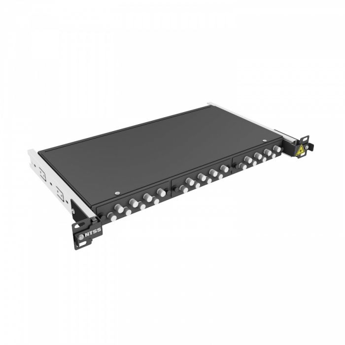 Кросс 19" NTSS PREMIUM выдвижной, предсобранный 1U, 16 портов FC/UPC, 50/125 мкм, черный