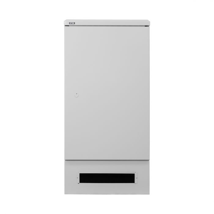 Шкаф напольный климатический NTSS RT 24U (ШхВхГ) 700x1440x800 мм, 4 профиля 19, с кондиционером 1.5 кВт, IP55, серый RAL 7035