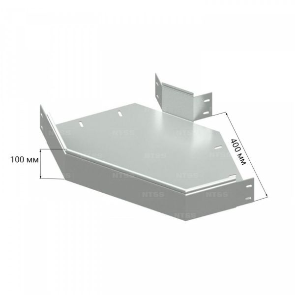 Горизонтальный угол NTSS 90° 100х400, толщина 1,0 (с крышкой)