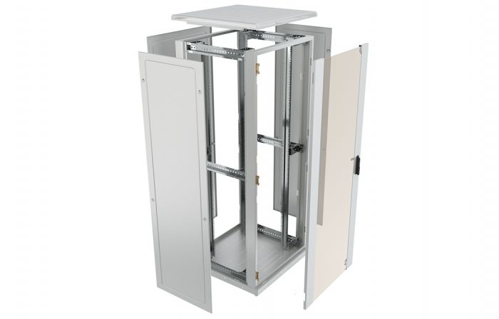 Шкаф телекоммуникационный напольный 19",42U(800x800), ШТ-НП-42U-800-800-С, передняя дверь стекло ССД