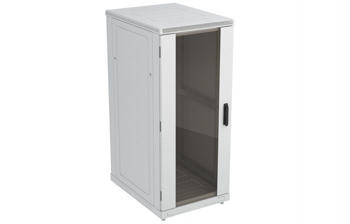 Шкаф телекоммуникационный напольный 19",27U(600x600), ШТ-НП-27U-600-600-С, передняя дверь стекло ССД