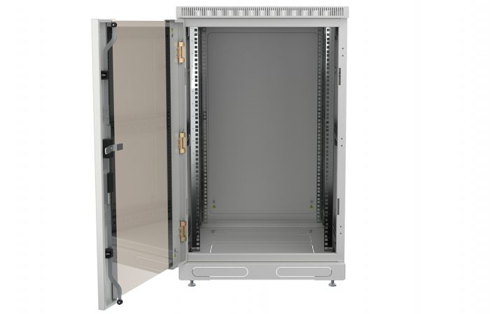 Шкаф телекоммуникационный напольный 19",24U(600x800), ШТ-НП-24U-600-800-С, передняя дверь стекло ССД