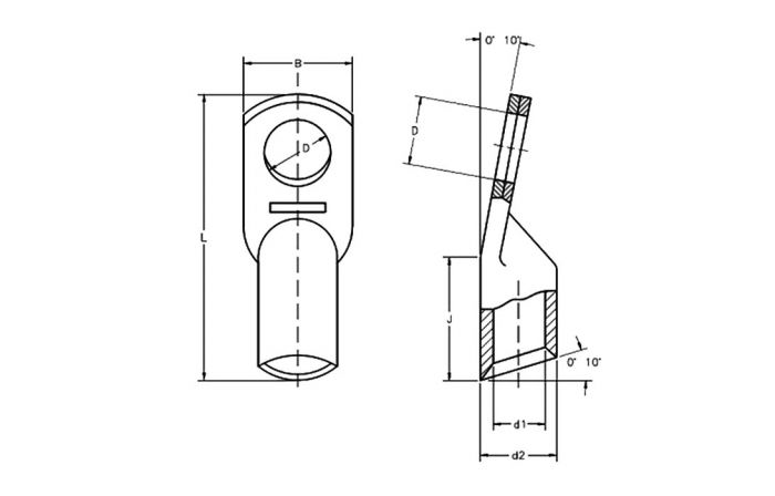 Наконечник медный лужёный ТМЛ 50-10-11 ЗЭТА (упак.100 шт) zeta10627
