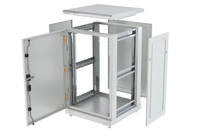 Шкаф телекоммуникационный напольный 19",18U(600x800), ШТ-НП-18U-600-800-М, передняя дверь металл ССД