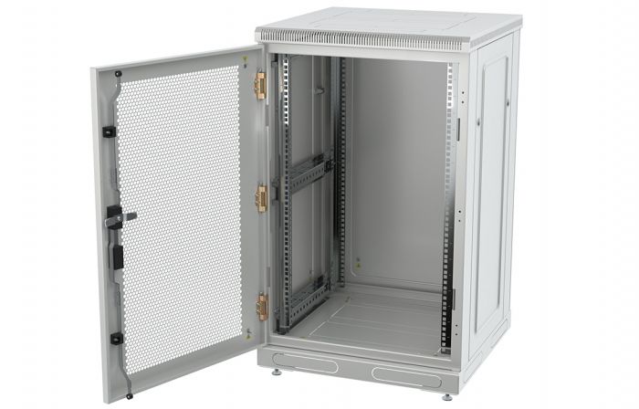 Шкаф телекоммуникационный напольный 19",18U(600x1000), ШТ-НП-18U-600-1000-П, передняя дверь перфорированная ССД