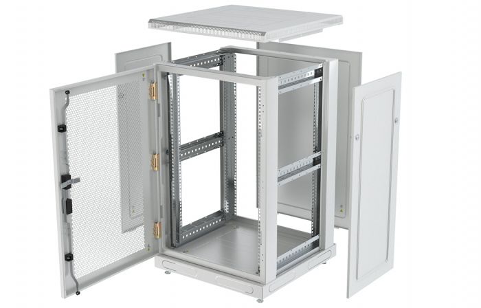 Шкаф телекоммуникационный напольный 19",24U(600x600), ШТ-НП-24U-600-600-П, передняя дверь перф ССД