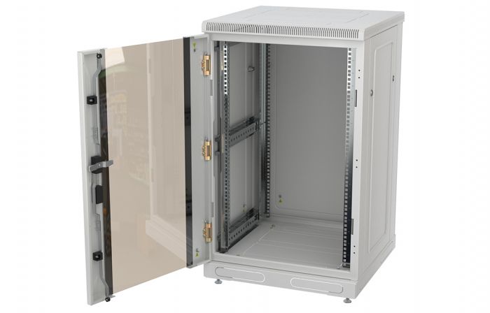 Шкаф телекоммуникационный напольный 19",24U(600x600), ШТ-НП-24U-600-600-С, передняя дверь стекло ССД