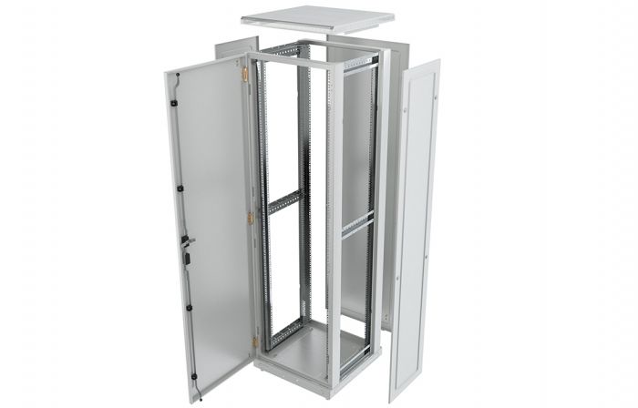 Шкаф телекоммуникационный напольный 19",33U(600x800), ШТ-НП-33U-600-800-ПП, передняя и задняя дверь перфорированная ССД
