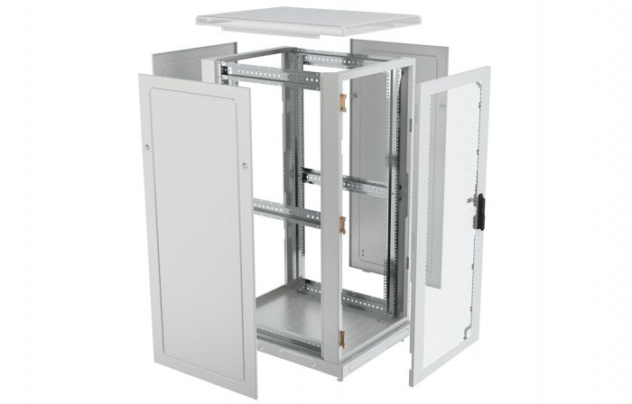 Шкаф телекоммуникационный напольный 19",33U(600x800), ШТ-НП-33U-600-800-П, передняя дверь перфорированная ССД