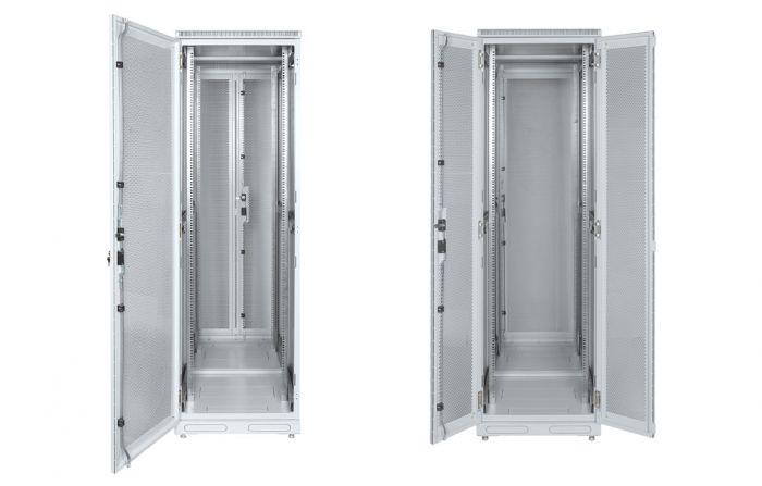 Шкаф телекоммуникационный напольный серверный 19",42U(600x1000) , ШТ-НП-С-42U-600-1000-ПП передняя,задняя двери перфорированные ССД