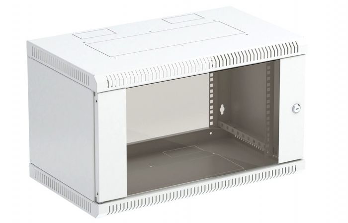 Шкаф телекоммуникационный настенный разборный 19”,6U(600x550), ШТ-НСр-6U-600-550-С дверь стекло ССД