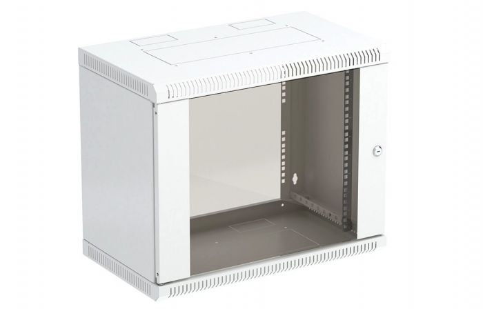 Шкаф телекоммуникационный настенный разборный 19”,15U-600x450, ШТ-НСр-15U-600x450-С дверь стекло ССД