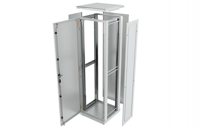 Шкаф телекоммуникационный напольный 19",42U(600x800), ШТ-НП-42U-600-800-М, передняя дверь металл ССД