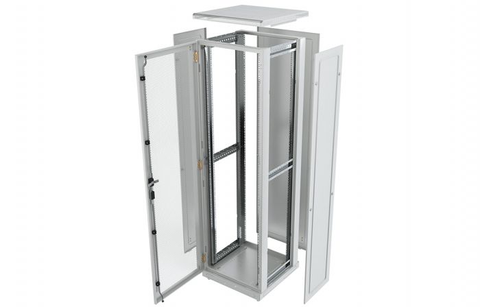 Шкаф телекоммуникационный напольный 19",42U(600x800), ШТ-НП-42U-600-800-П, передняя дверь перфорированная ССД