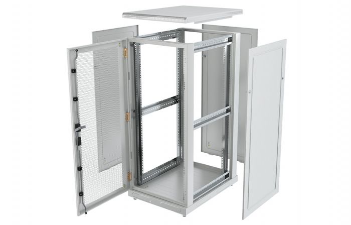 Шкаф телекоммуникационный напольный 19",33U(600x800), ШТ-НП-33U-600-800-ПП, передняя и задняя дверь перфорированная ССД