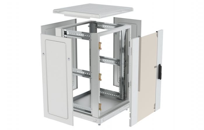 Шкаф телекоммуникационный напольный 19",24U(600x800), ШТ-НП-24U-600-800-С, передняя дверь стекло ССД
