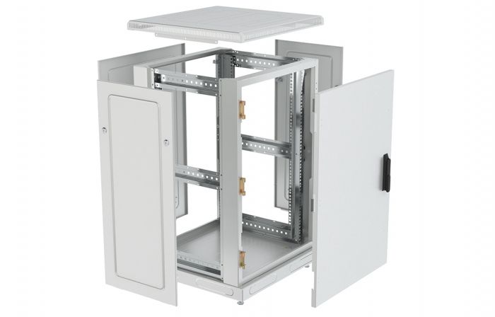 Шкаф телекоммуникационный напольный 19",18U(600x1000), ШТ-НП-18U-600-1000-М, передняя дверь металл ССД