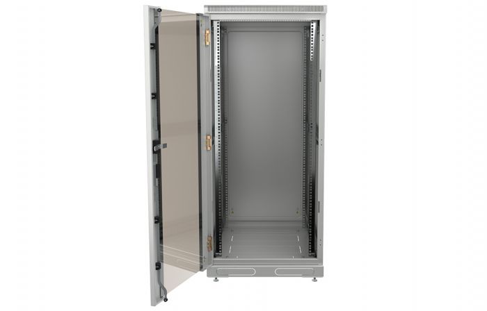 Шкаф телекоммуникационный напольный 19",27U(600x1000), ШТ-НП-27U-600-1000-С, передняя дверь стекло ССД