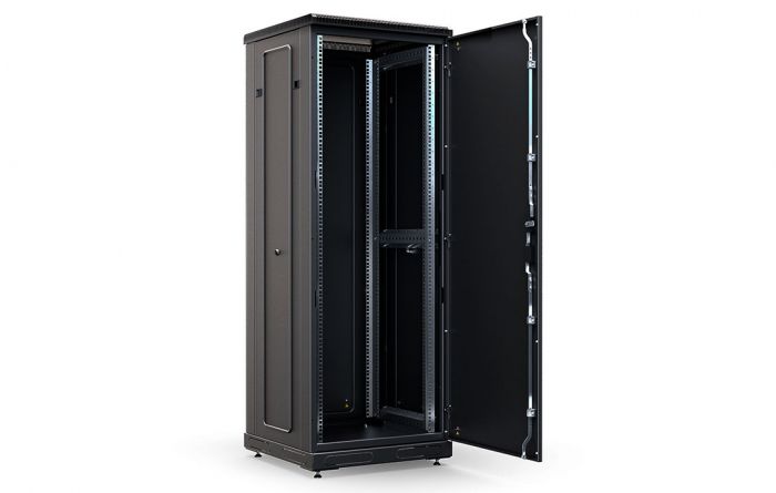 Шкаф телекоммуникационный напольный 19", 33U(600x800), ШТ-НП-М-33U-600-800-М-Ч, передняя дверь металл, черный ССД