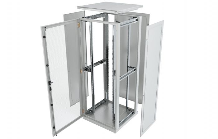 Шкаф телекоммуникационный напольный 19",42U(800x800), ШТ-НП-42U-800-800-П, передняя дверь перфорированная ССД
