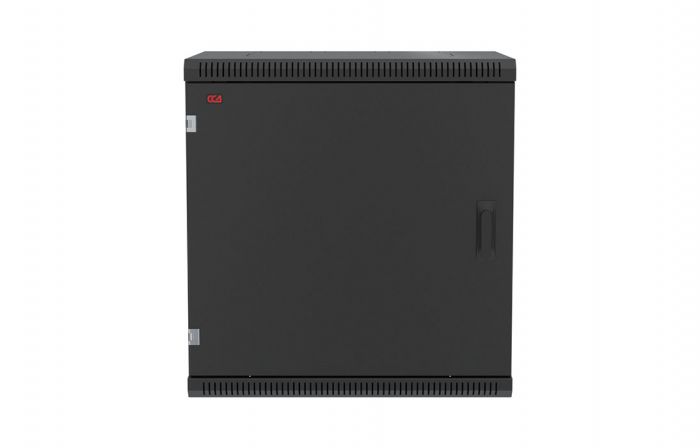 Шкаф телекоммуникационный настенный разборный черный 19”,12U(600x650), ШТ-НСр-12U-600-650-М-Ч дверь металл ССД