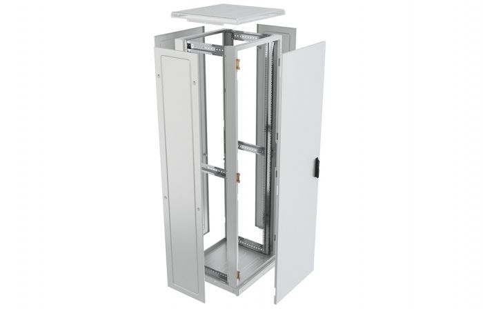 Шкаф телекоммуникационный напольный 19",42U(600x1000), ШТ-НП-42U-600-1000-М, передняя дверь металл ССД