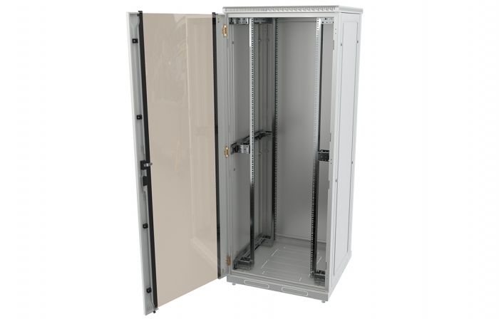 Шкаф телекоммуникационный напольный 19",42U(800x800), ШТ-НП-42U-800-800-С, передняя дверь стекло ССД