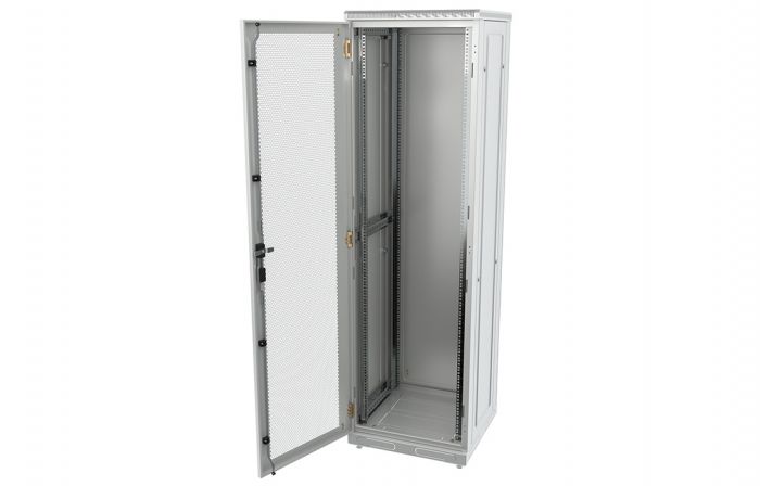 Шкаф телекоммуникационный напольный 19",42U(600x800), ШТ-НП-42U-600-800-П, передняя дверь перфорированная ССД