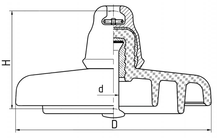 Изолятор ПС 120Б 212W (h=127мм)