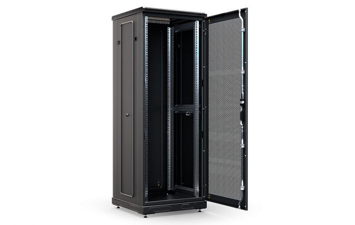 Шкаф телекоммуникационный напольный 19", 33U(600x1000), ШТ-НП-М-33U-600-1000-П-Ч, передняя дверь перфорация, черный ССД