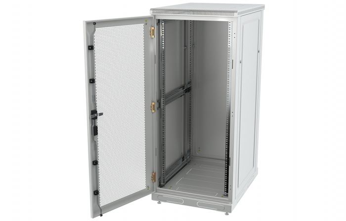 Шкаф телекоммуникационный напольный 19",27U(600x800), ШТ-НП-27U-600-800-П, передняя дверь перфорированная ССД