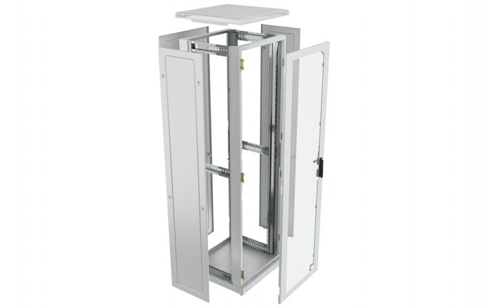Шкаф телекоммуникационный напольный 19",42U(600x800), ШТ-НП-42U-600-800-П, передняя дверь перфорированная ССД