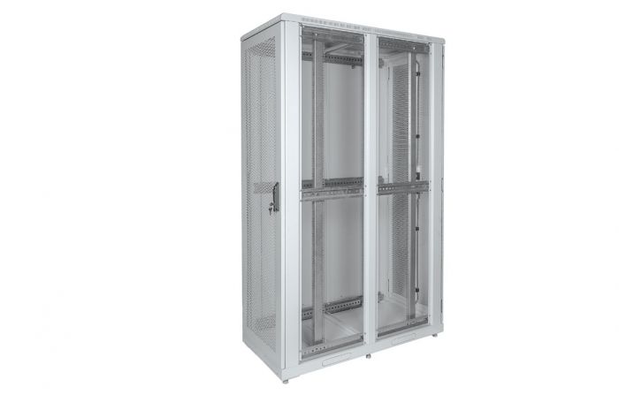 Шкаф телекоммуникационный напольный серверный 19",42U(600x1000) , ШТ-НП-С-42U-600-1000-ПП передняя,задняя двери перфорированные ССД