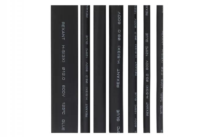 29-0107 Набор термоусадочных трубок №7 (КЛЕЕВОЙ) REXANT (упак. 7 шт)