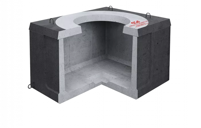 Колодец ККСр-1М-10(80) ГЕК (B25) в 2х слойной гидроизоляции Колодец ККСр-1М-10(80) ГЕК (B25) в 2х слойной гидроизоляции