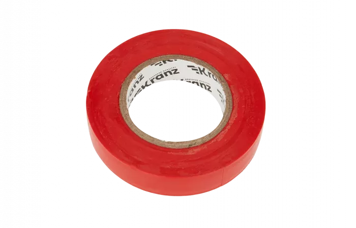 KR-09-2104 Изолента ПВХ KRANZ 15 мм х 25 м, красная, упаковка 5 роликов