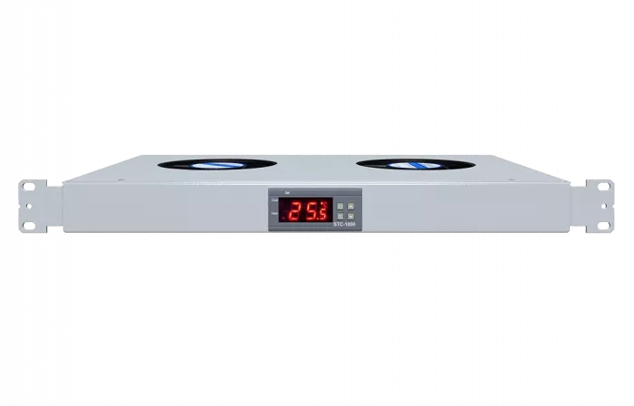 Вентиляторный модуль , 2 вентилятора с цифровым термореле  ВМ-2-19"-Т-2 ССД