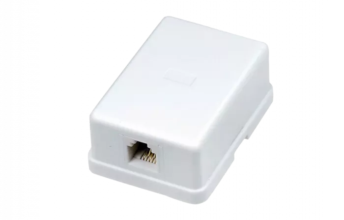 03-0001 Телефонная розетка 1 гн. RJ-14(6P-4C), внешняя (50 шт/уп)  REXANT