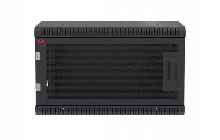 Шкаф телекоммуникационный настенный разборный черный 19”,6U(600x650), ШТ-НСр-6U-600-650-П-Ч дверь перфорированная ССД