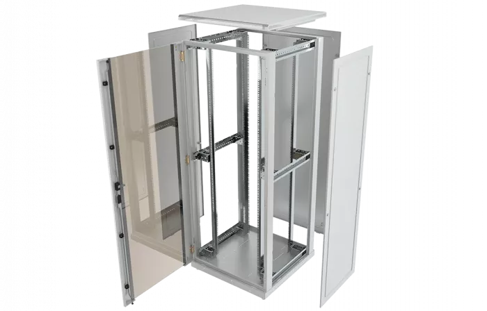 Шкаф телекоммуникационный напольный 19",42U(600x800), ШТ-НП-42U-600-800-П, передняя дверь перфорированная ССД